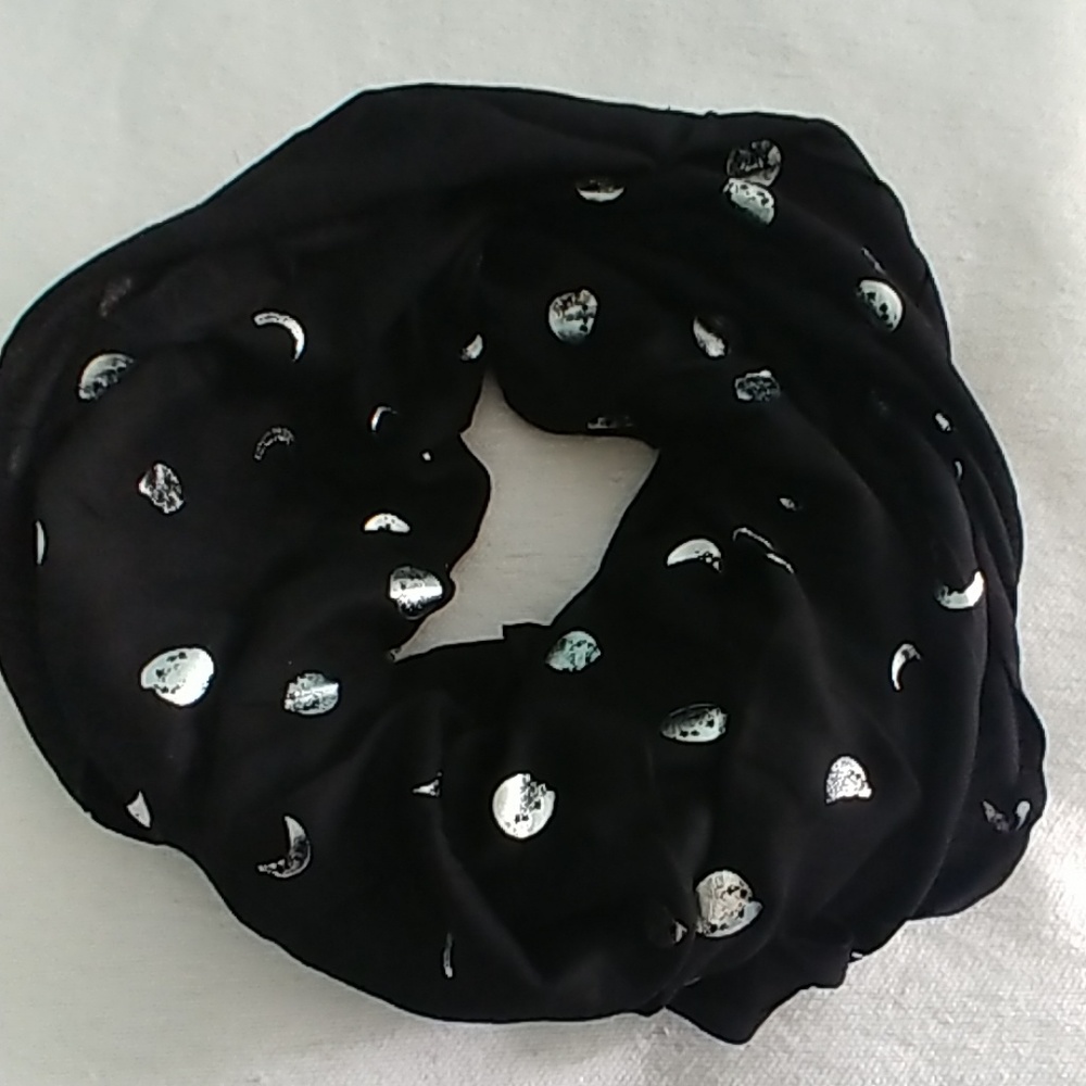 Black Metallic Moon phases Scarf